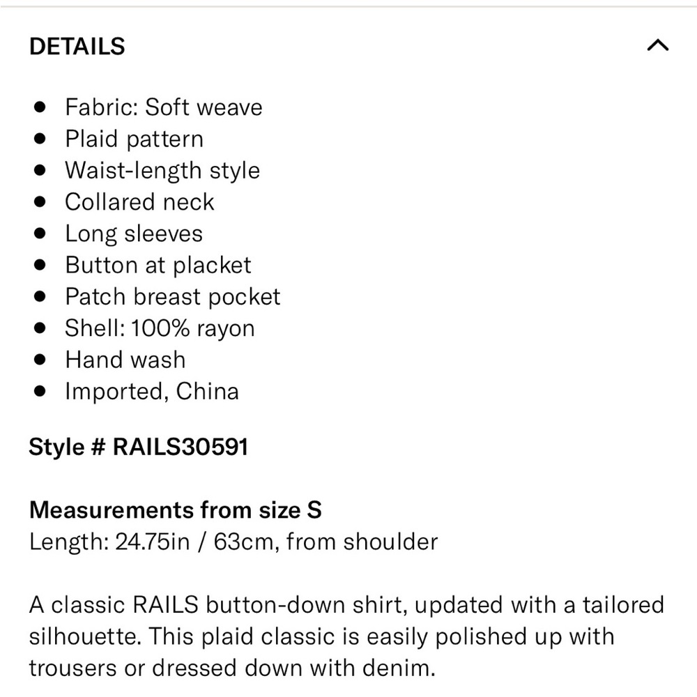 Rails Hunter Button Down Shirt In Color Called Na… - image 7